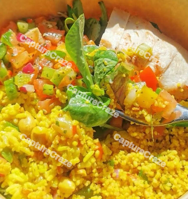 Chicken, Rice And Salad